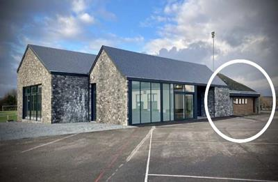 Bocq Arena: the club entrance is circled on the right.